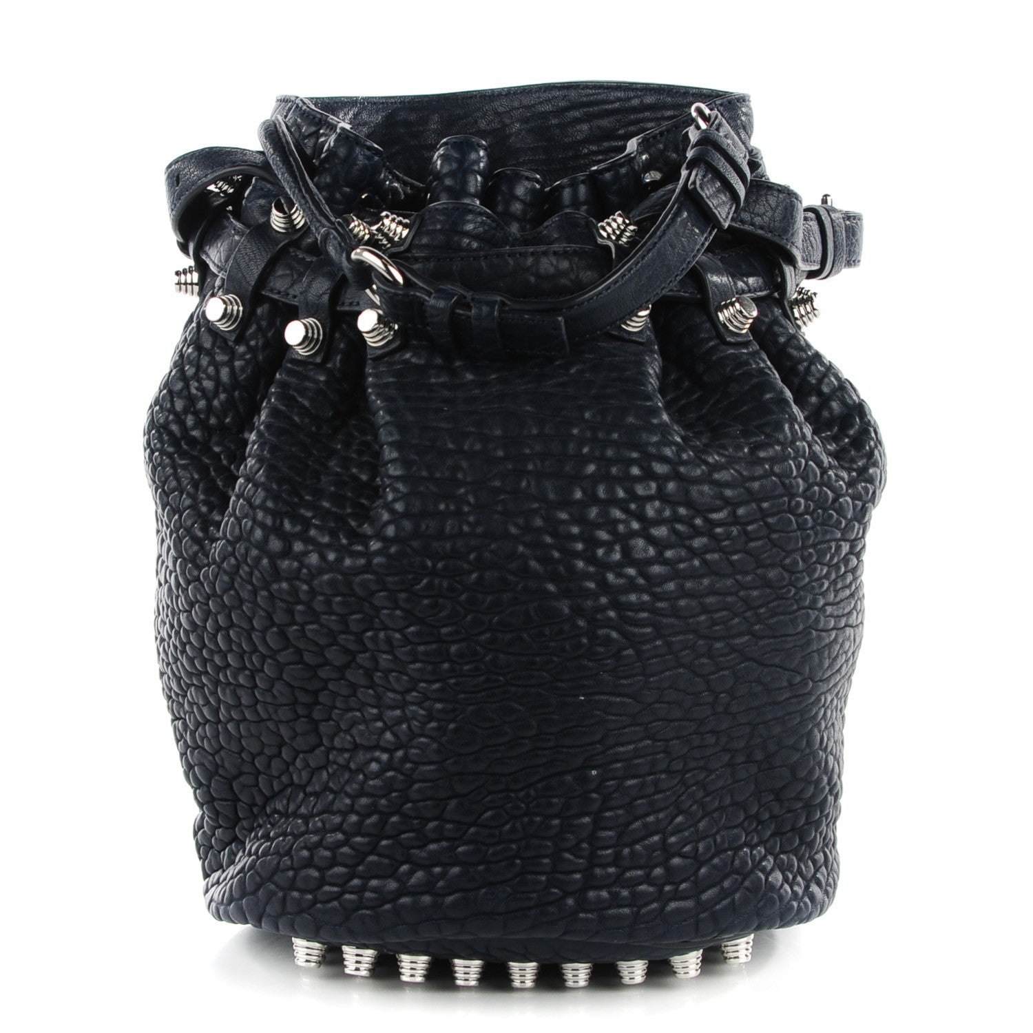 Alexander Wang Pebbled Lambskin Diego Bucket Midnight 1 of 7