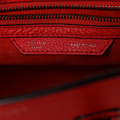 Celine Drummed Calfskin Micro Luggage Red 7 of 9