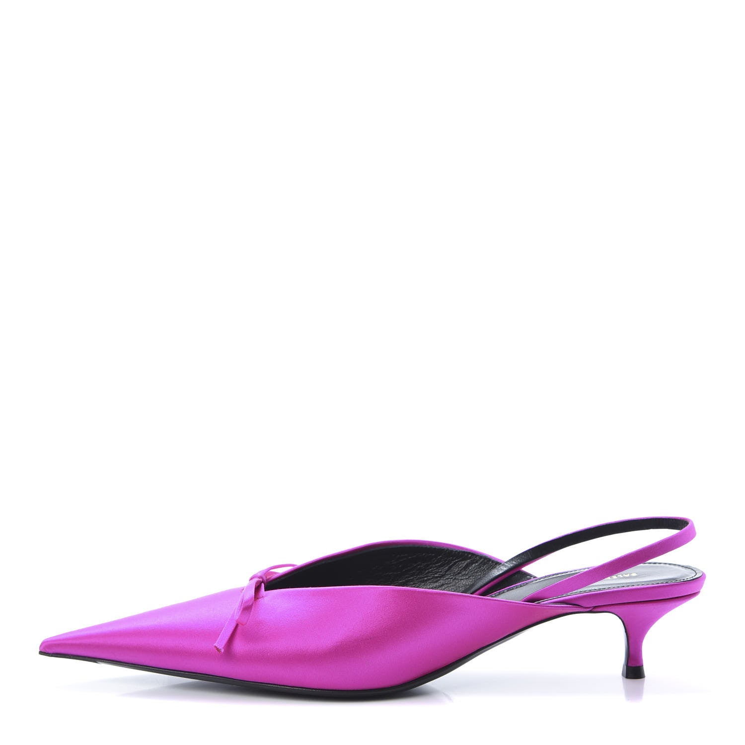 Balenciaga Satin Pointed Toe Knife Slingback 40mm Mules 41 Rose Fuchsia 1 of 9