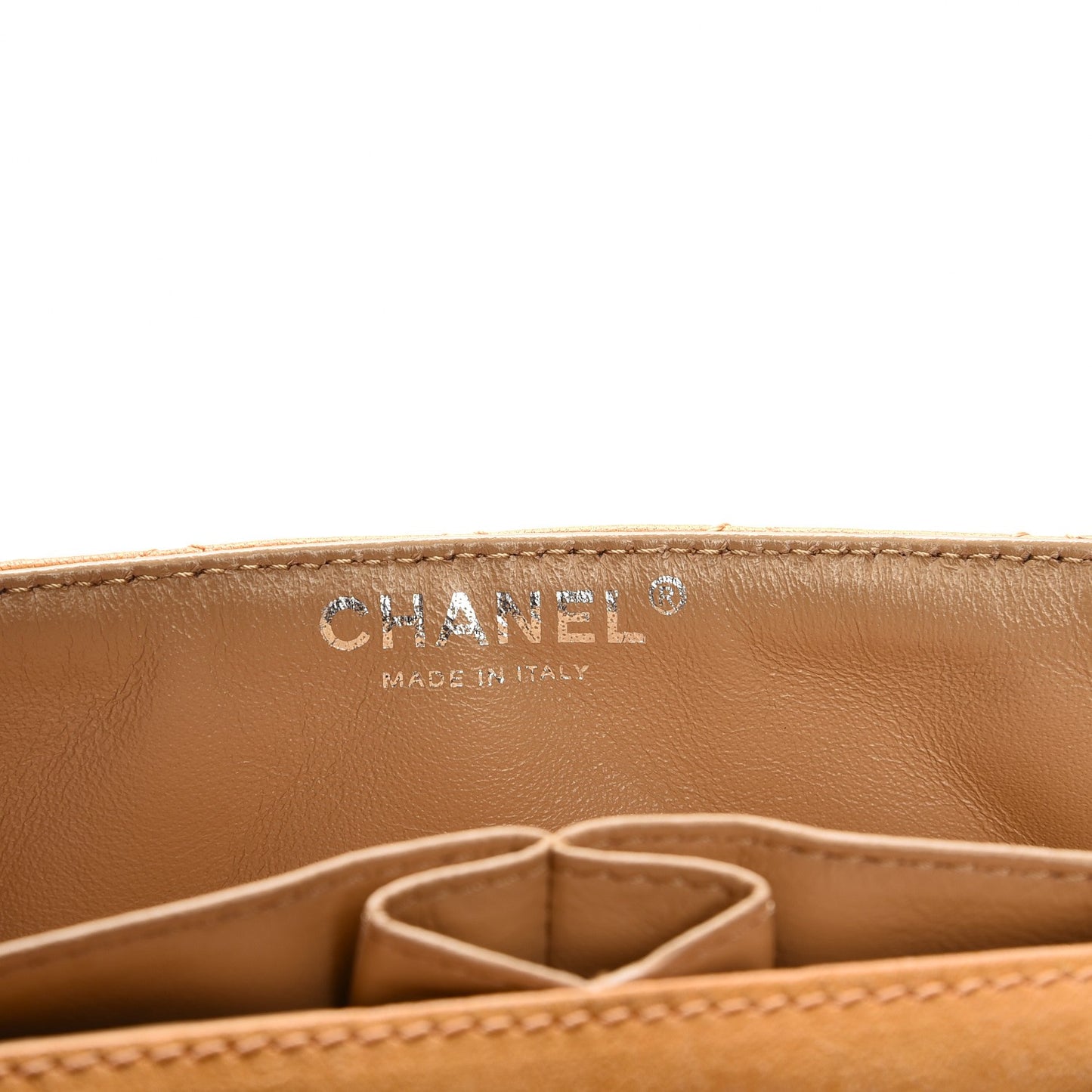 Lambskin Quilted East West Flap Beige