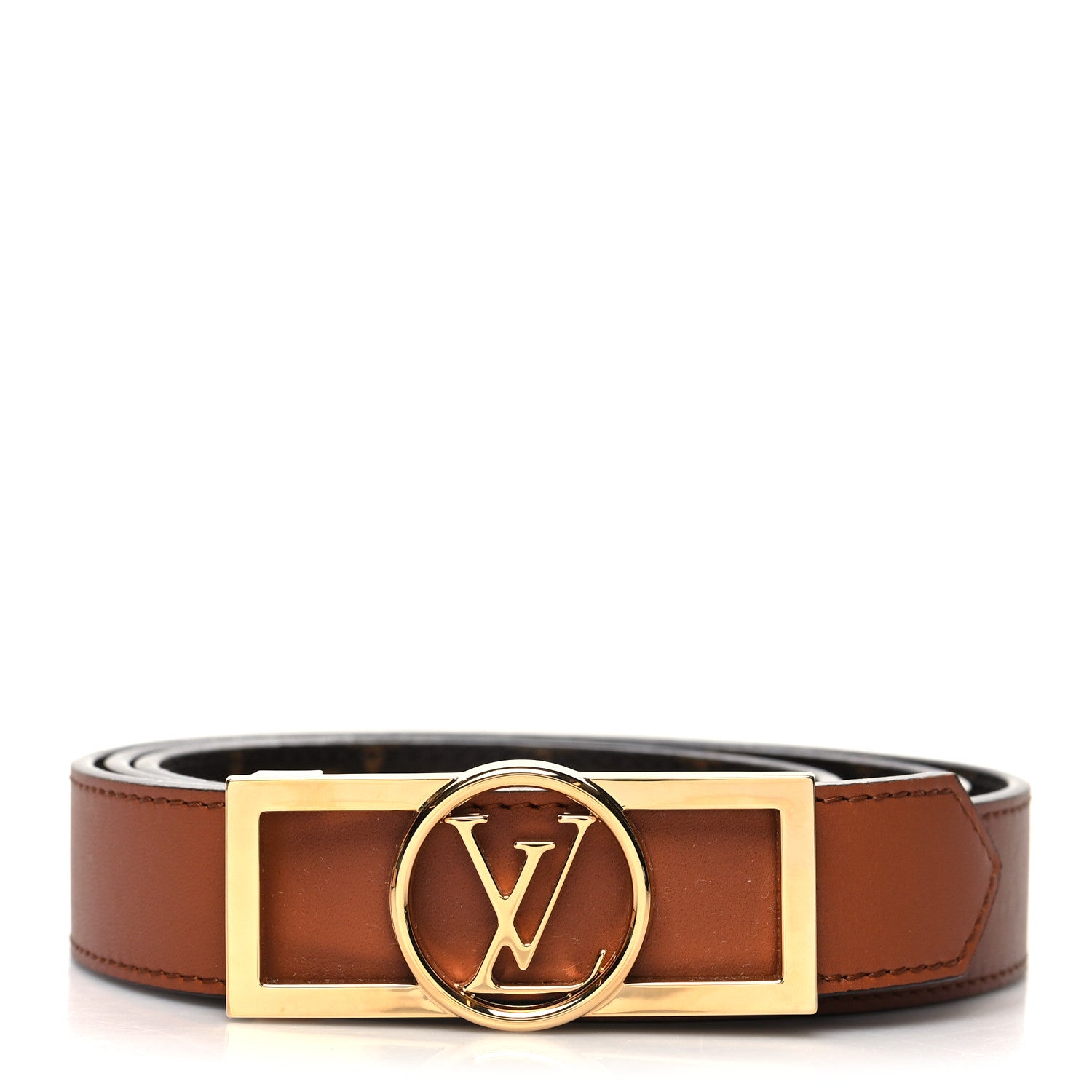 Louis Vuitton Monogram 25mm Dauphine Reversible Belt 90 36 Tan 1 of 5
