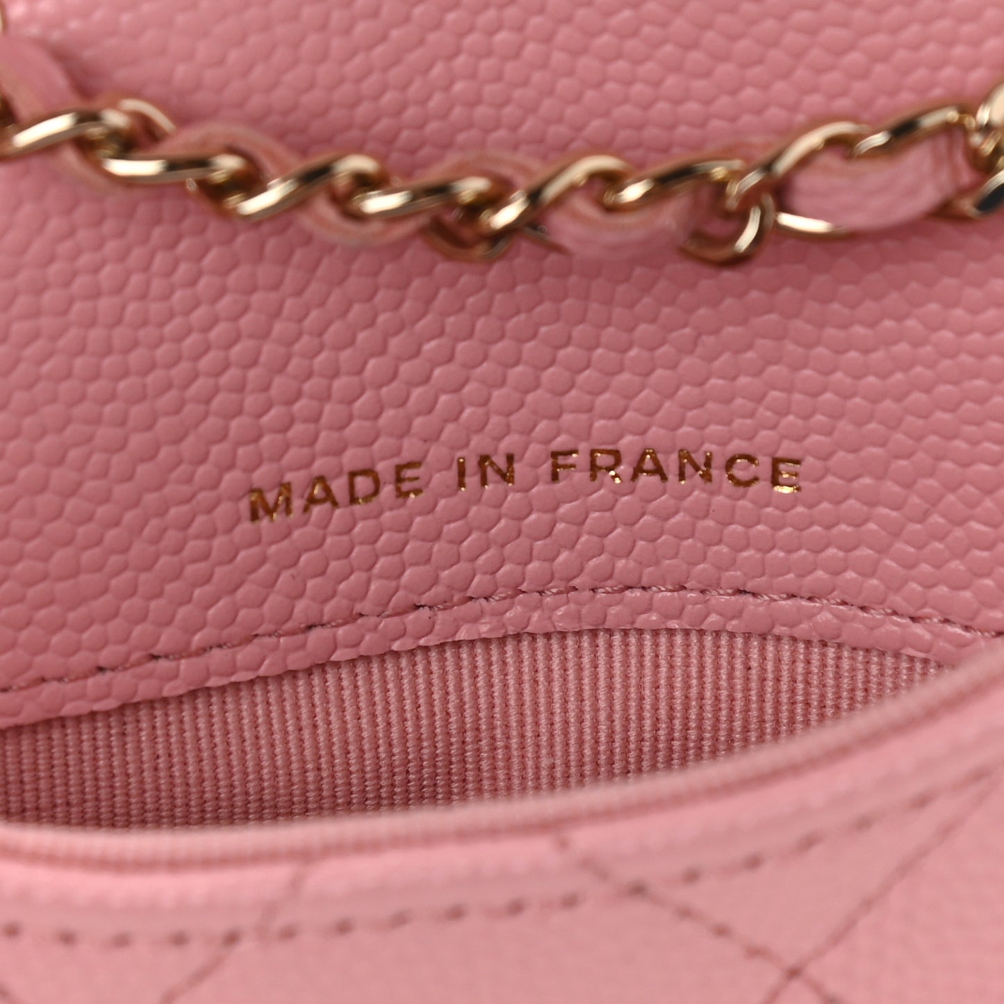Caviar Quilted Mini Chain Belt Bag Light Pink