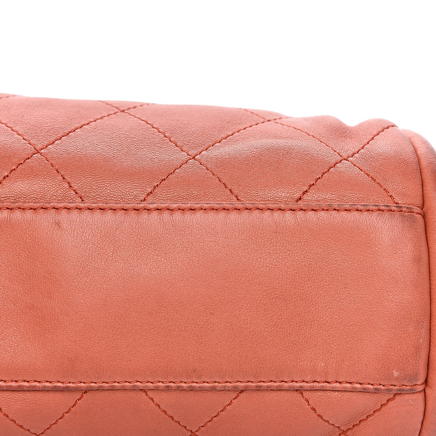 Chanel Lambskin Stitched Medium Ultimate Soft Tote Coral 12 of 19