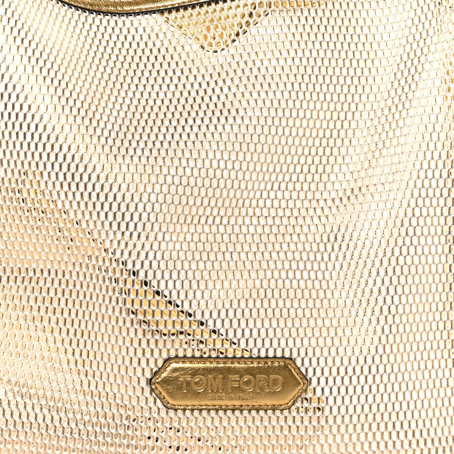 Tom Ford Metallic Mesh Calfskin Trim Tote Gold 8 of 10