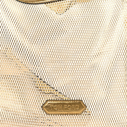Tom Ford Metallic Mesh Calfskin Trim Tote Gold 8 of 10