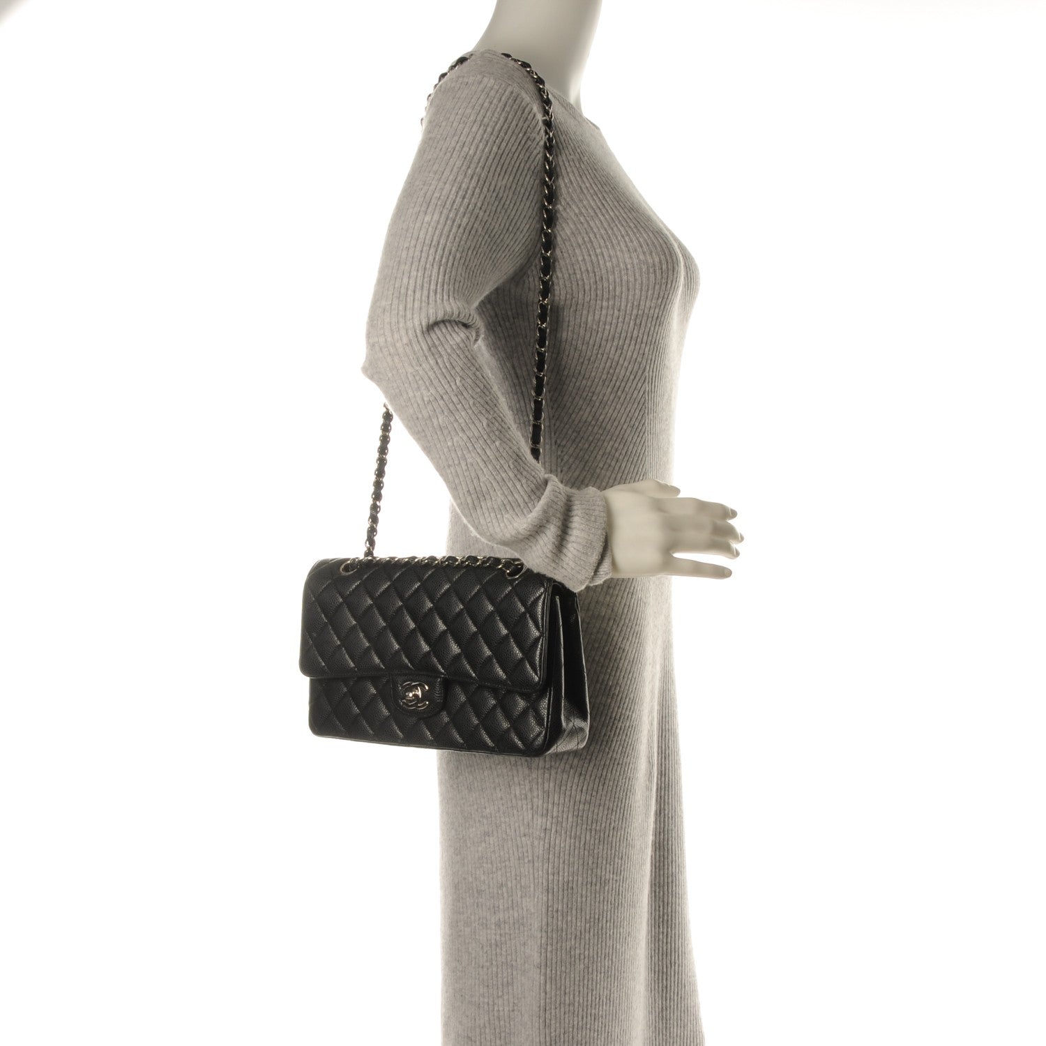 Chanel Caviar Quilted Medium Double Flap Black 2 of 7