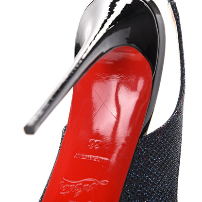 Christian Louboutin Glitter Private Number 120 Pumps 36 Navy Black 10 of 10