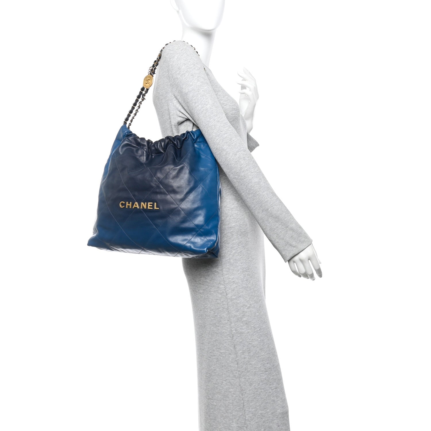 Chanel Shaded Calfskin Quilted Chanel 22 Blue Dark Blue 2 of 11