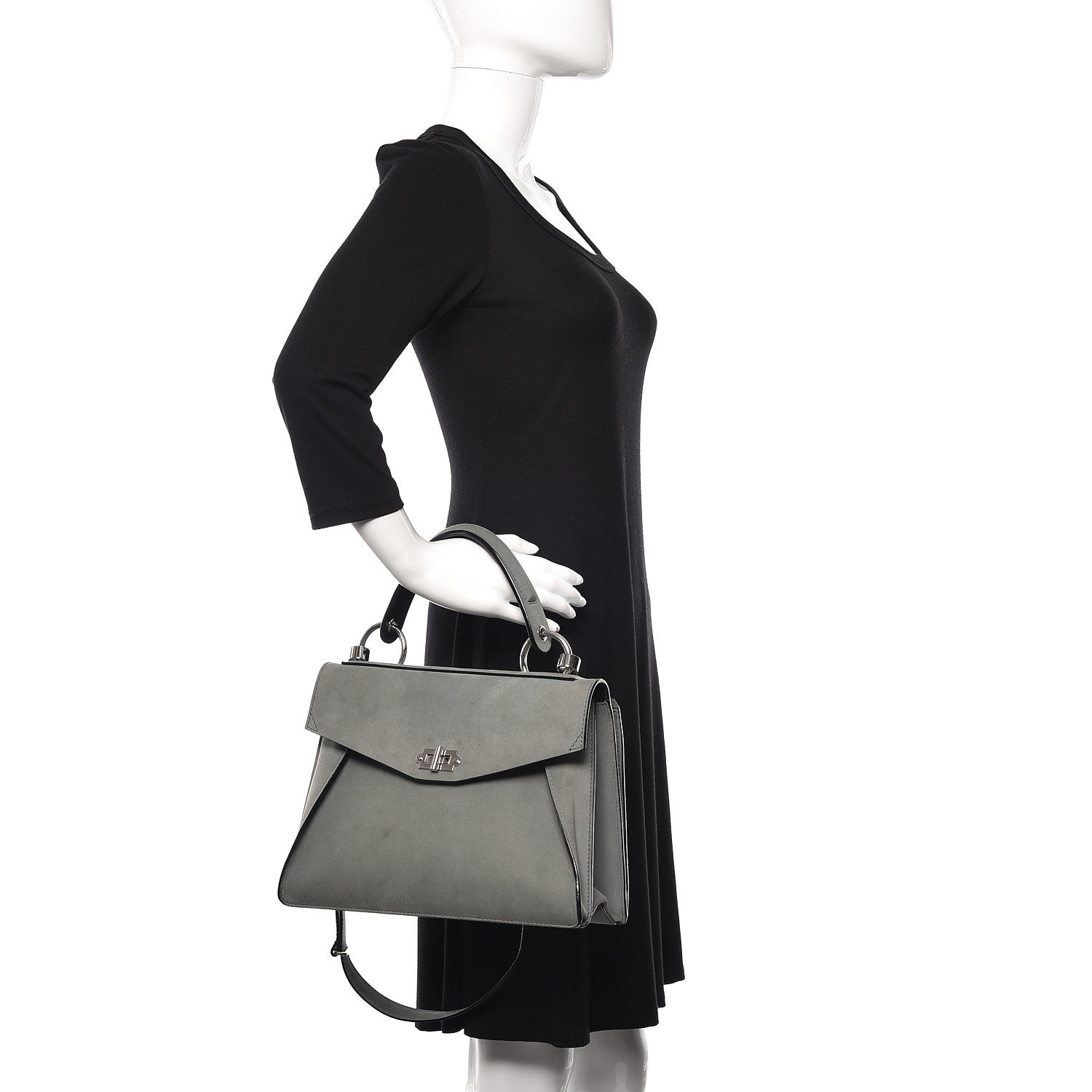 Proenza Schouler Suede Medium Hava Top Handle Bag Heather Grey 2 of 10