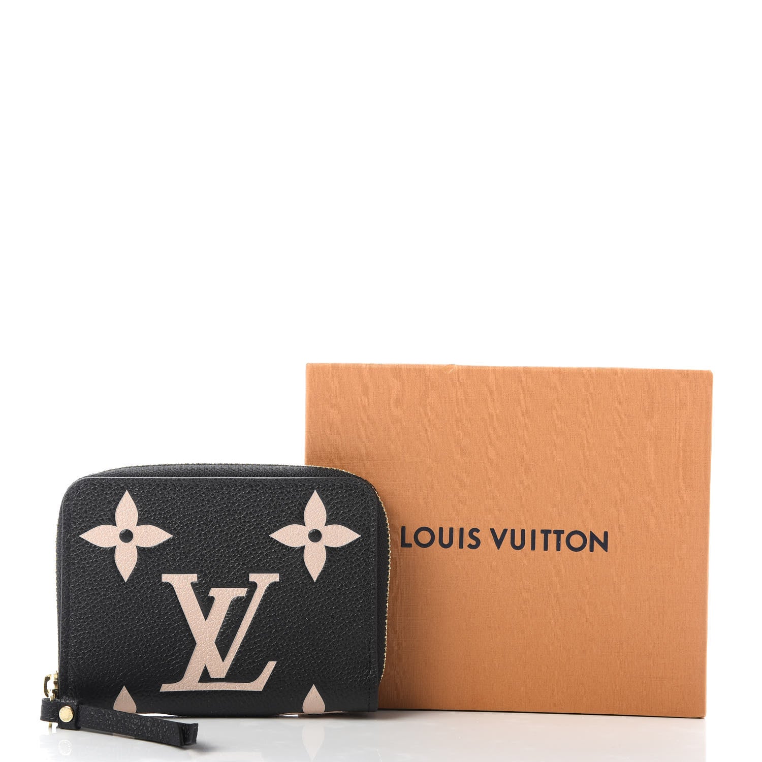 Louis Vuitton Empreinte Monogram Giant Zippy Coin Purse Black Beige 9 of 9
