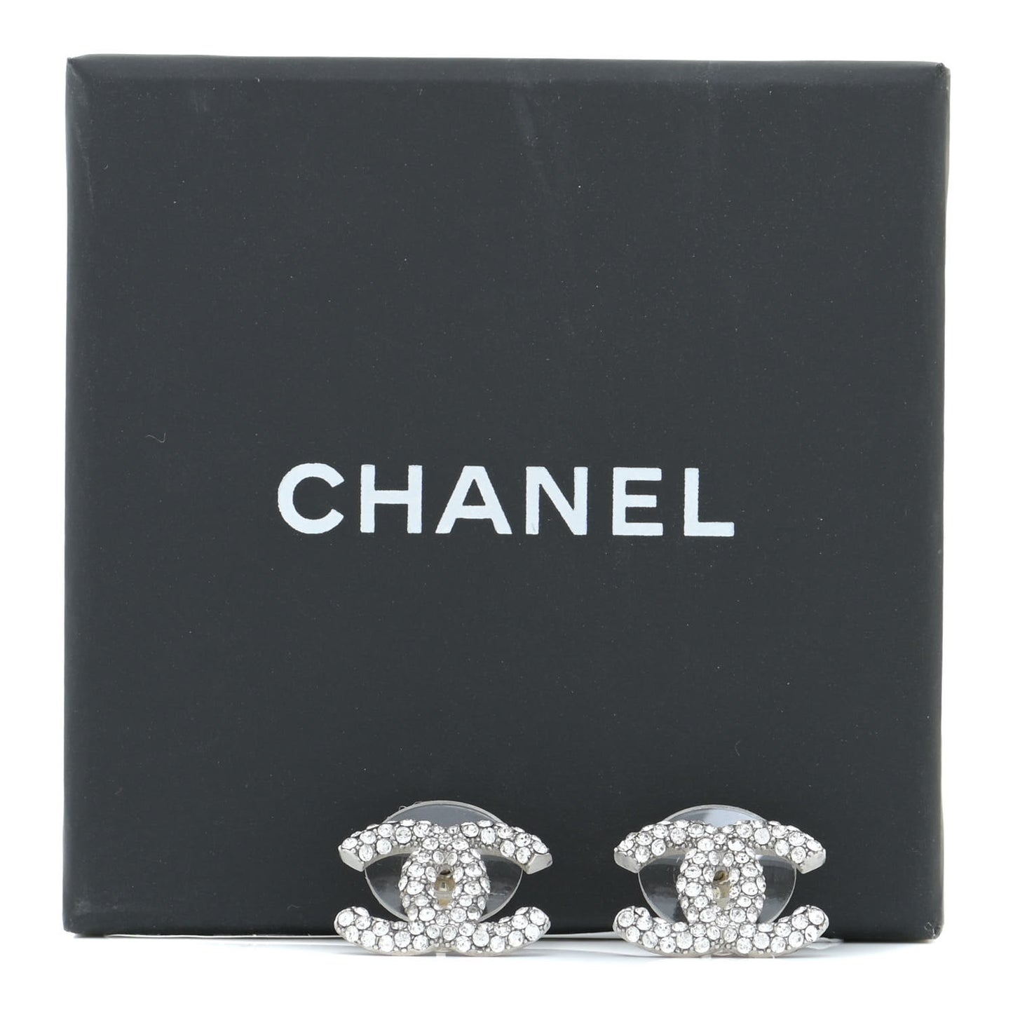 Crystal CC Earrings Silver
