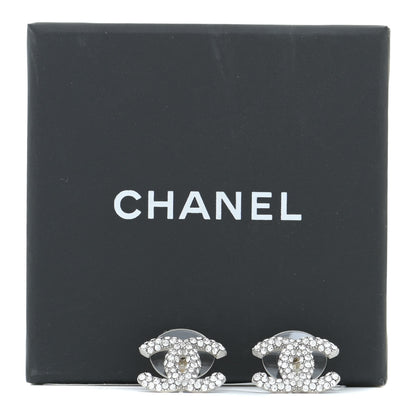 Chanel Crystal CC Earrings Silver 5 of 5