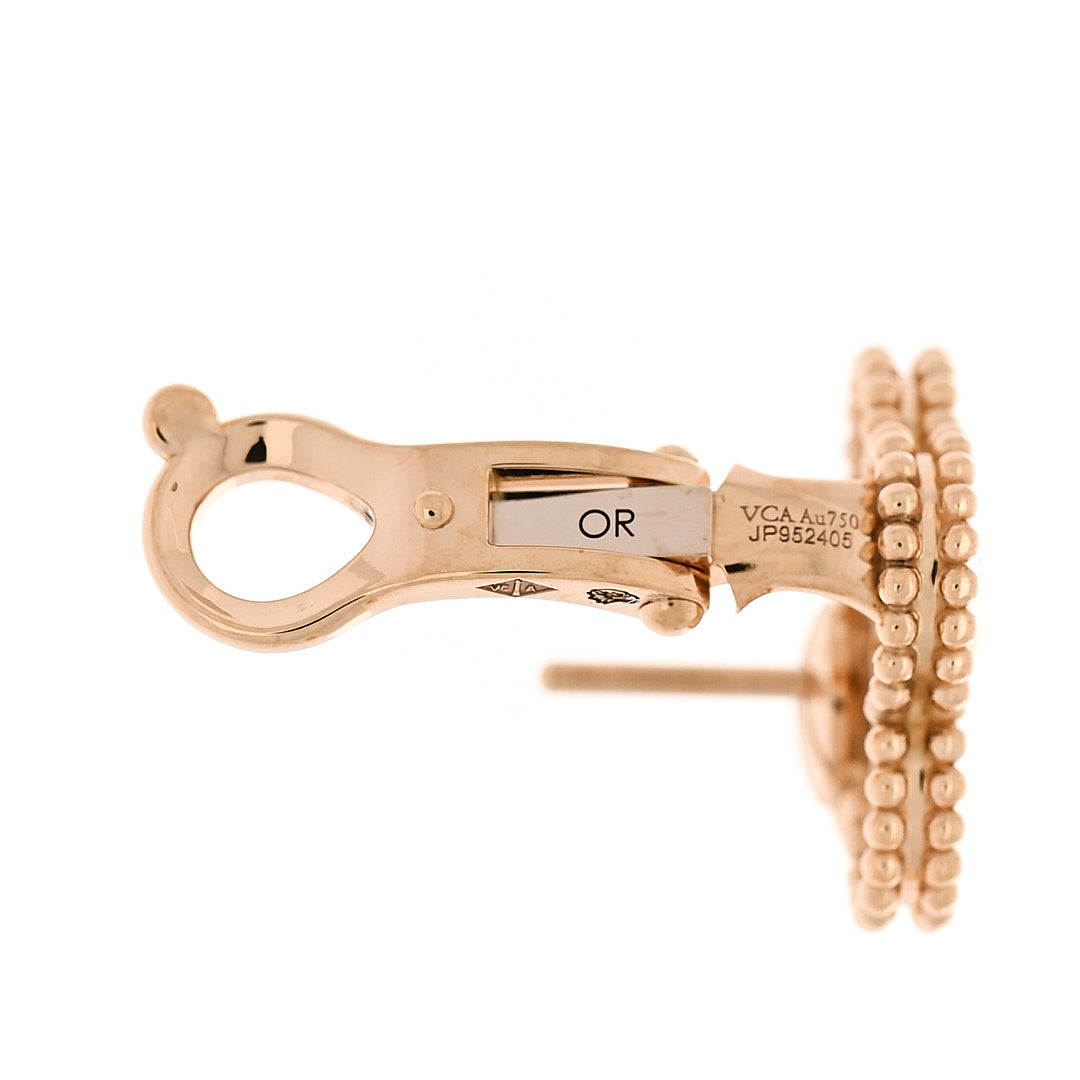 Van Cleef & Arpels 18K Yellow Gold Diamond Vintage Alhambra Earrings 5 of 6