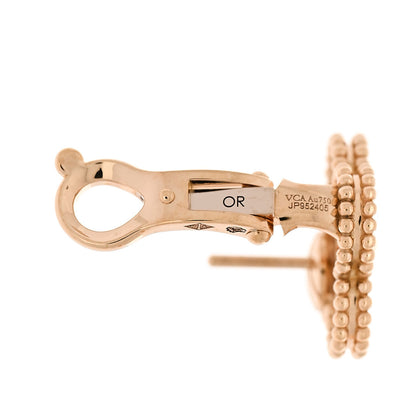 Van Cleef & Arpels 18K Yellow Gold Diamond Vintage Alhambra Earrings 5 of 6