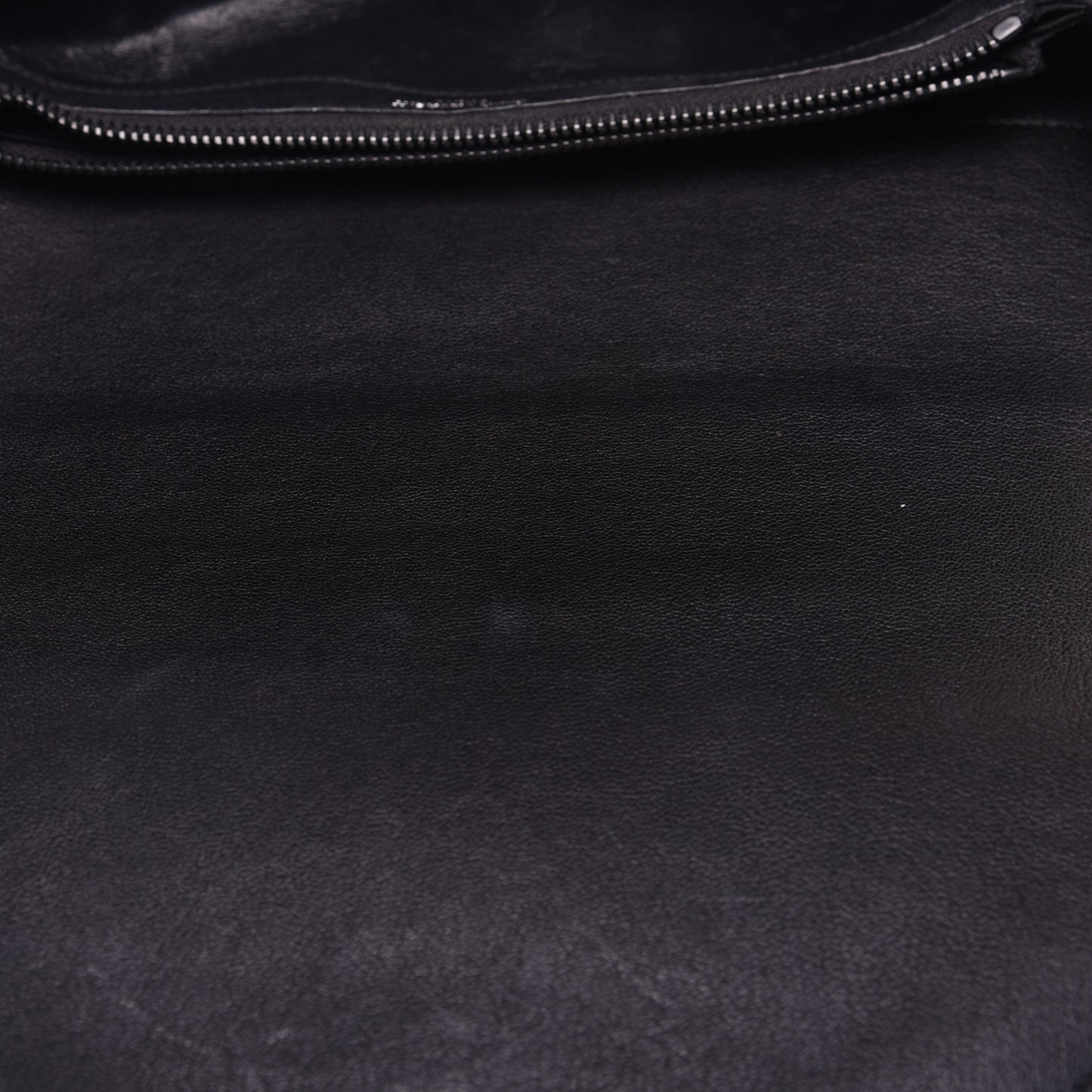 Sheepskin Matelasse Chevron Monogram Monochrome Large College Satchel Black