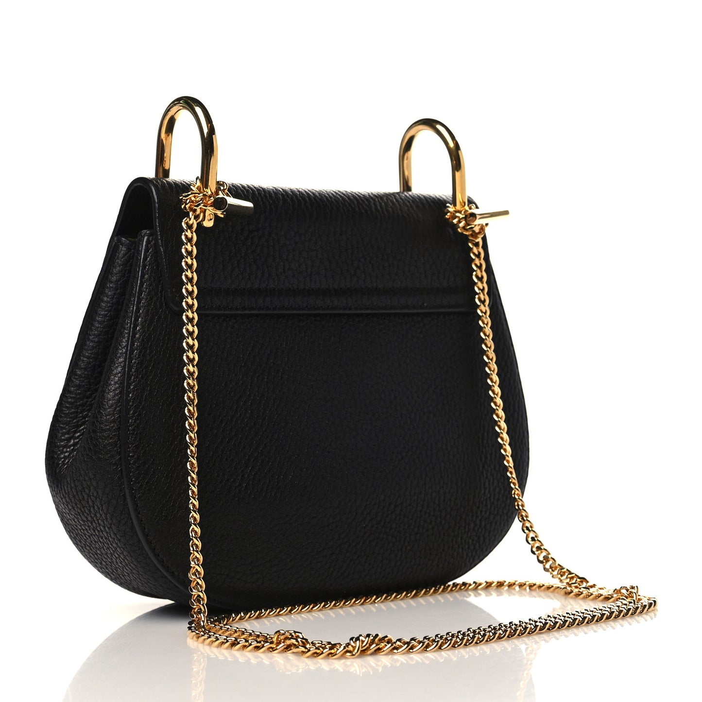 Grained Lambskin Mini Drew Shoulder Bag Black