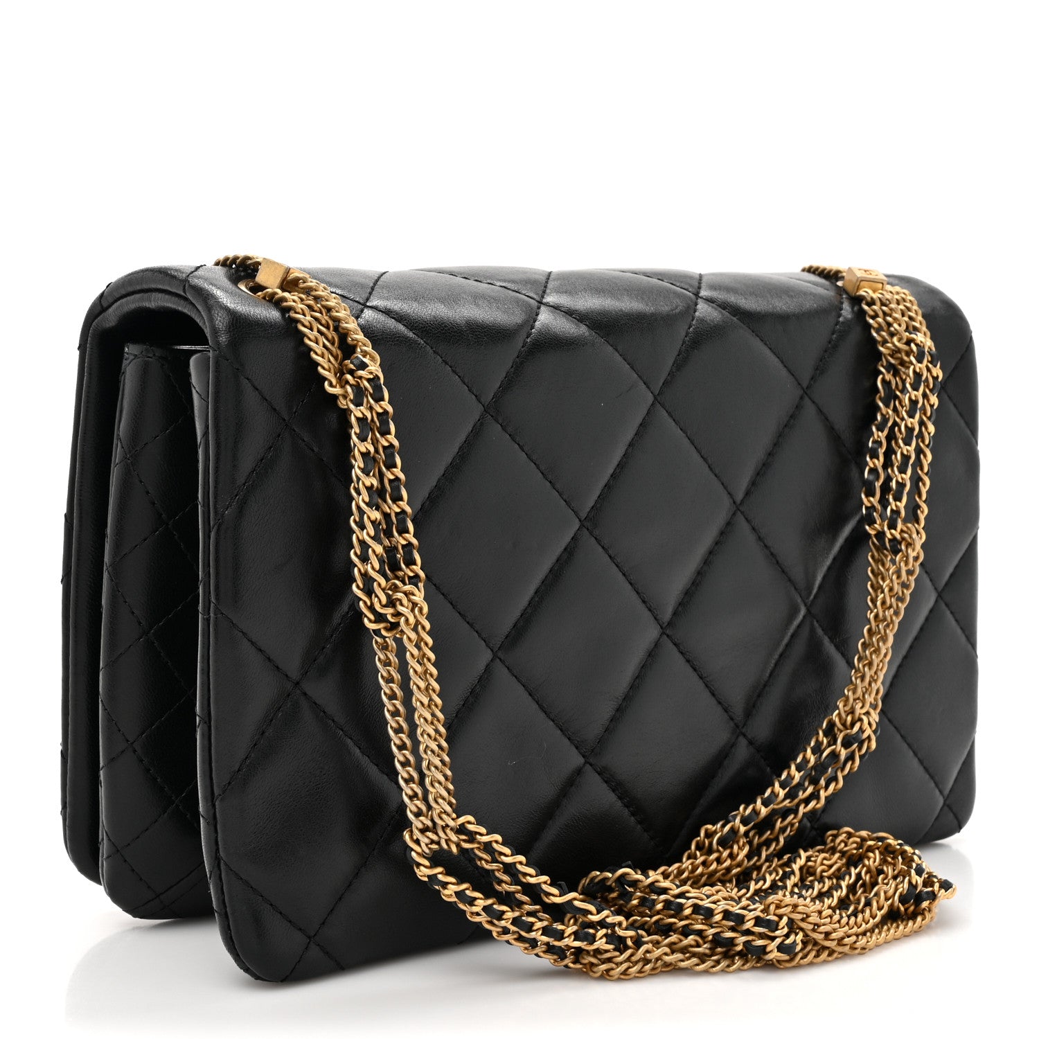Chanel Lambskin Quilted On And On Small Chain Flap Black 3 of 15