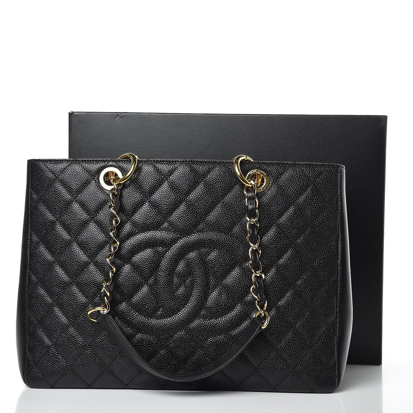 Caviar Quilted Grand Shopping Tote GST Black