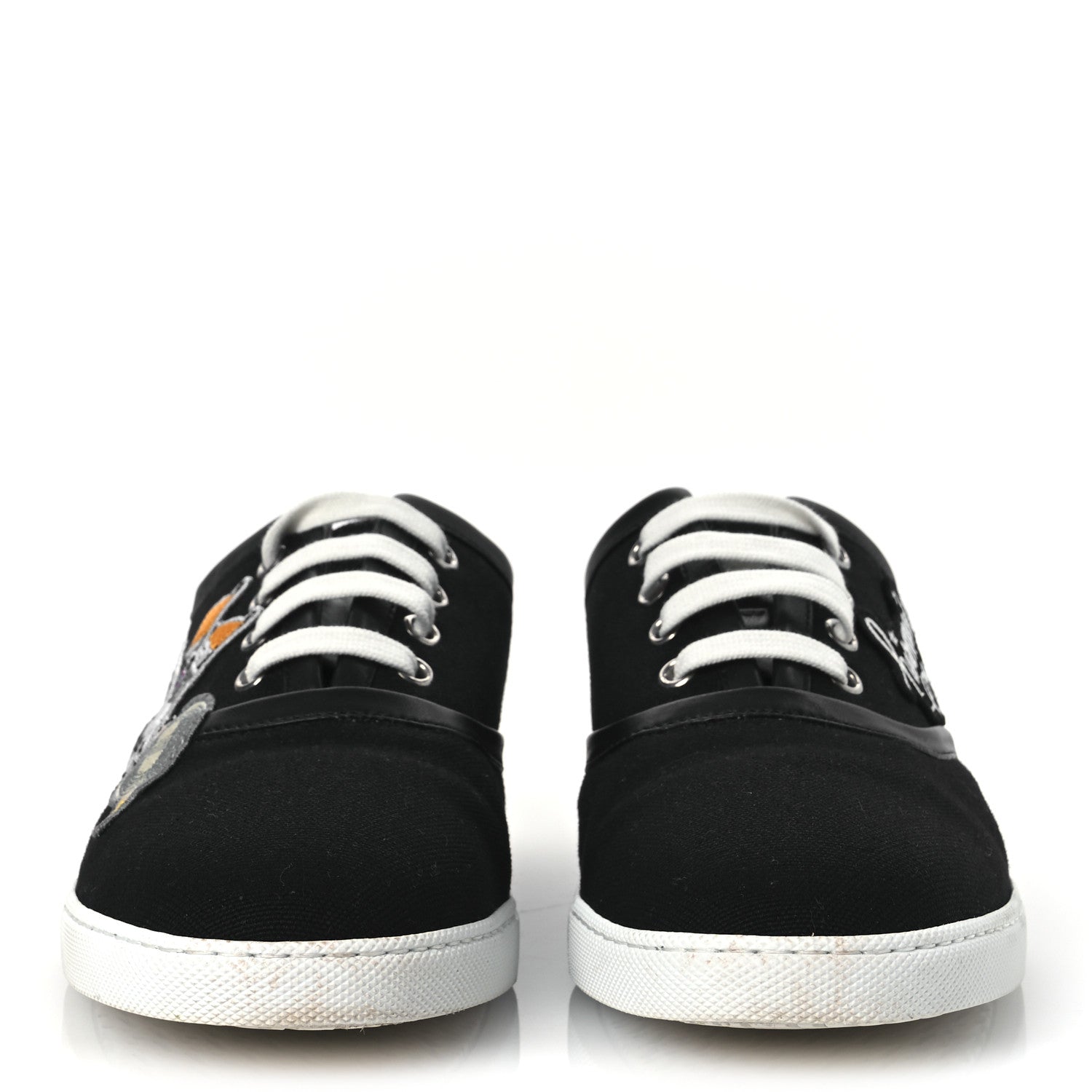 Hermes Canvas Embroidered Innocent Sneakers 38 Black 3 of 12