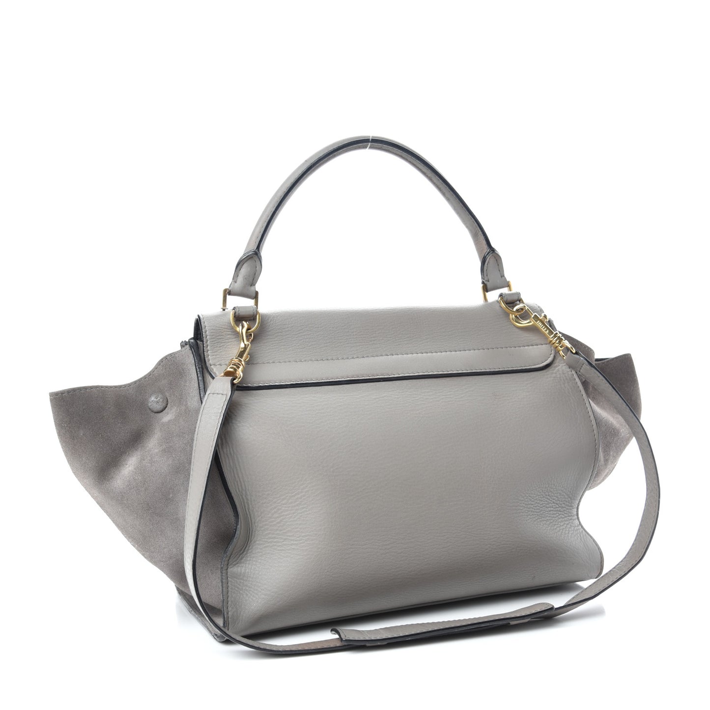 Drummed Calfskin Suede Medium Trapeze