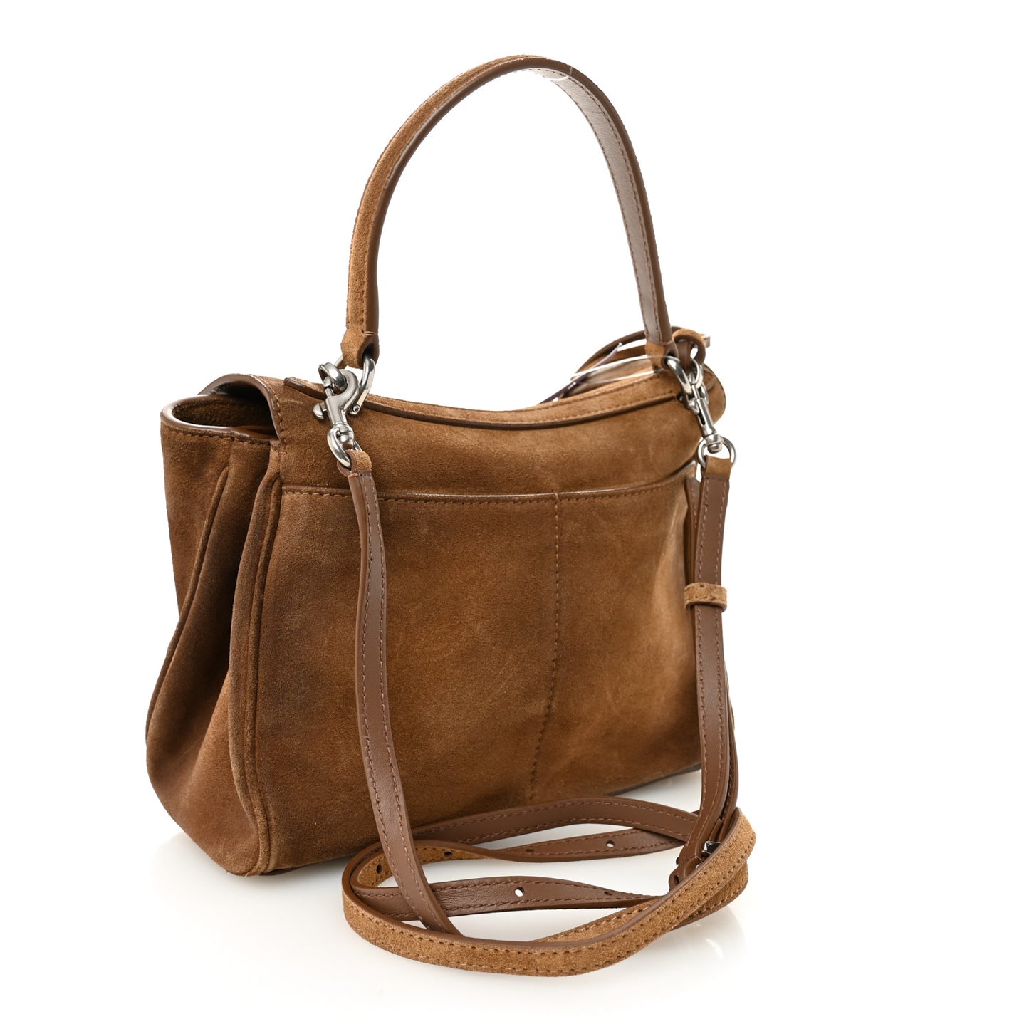Waxed Suede Mini Rodeo Top Handle Handbag Camel