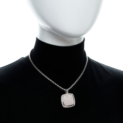 David Yurman Sterling Silver Diamond Large Albion Pave Pendant Necklace 2 of 6
