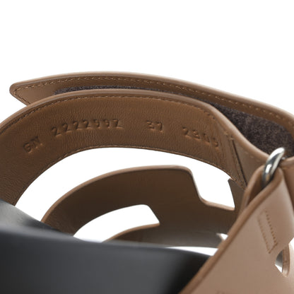 Hermes Calfskin Womens Chypre Sandals 37 Gold 8 of 8