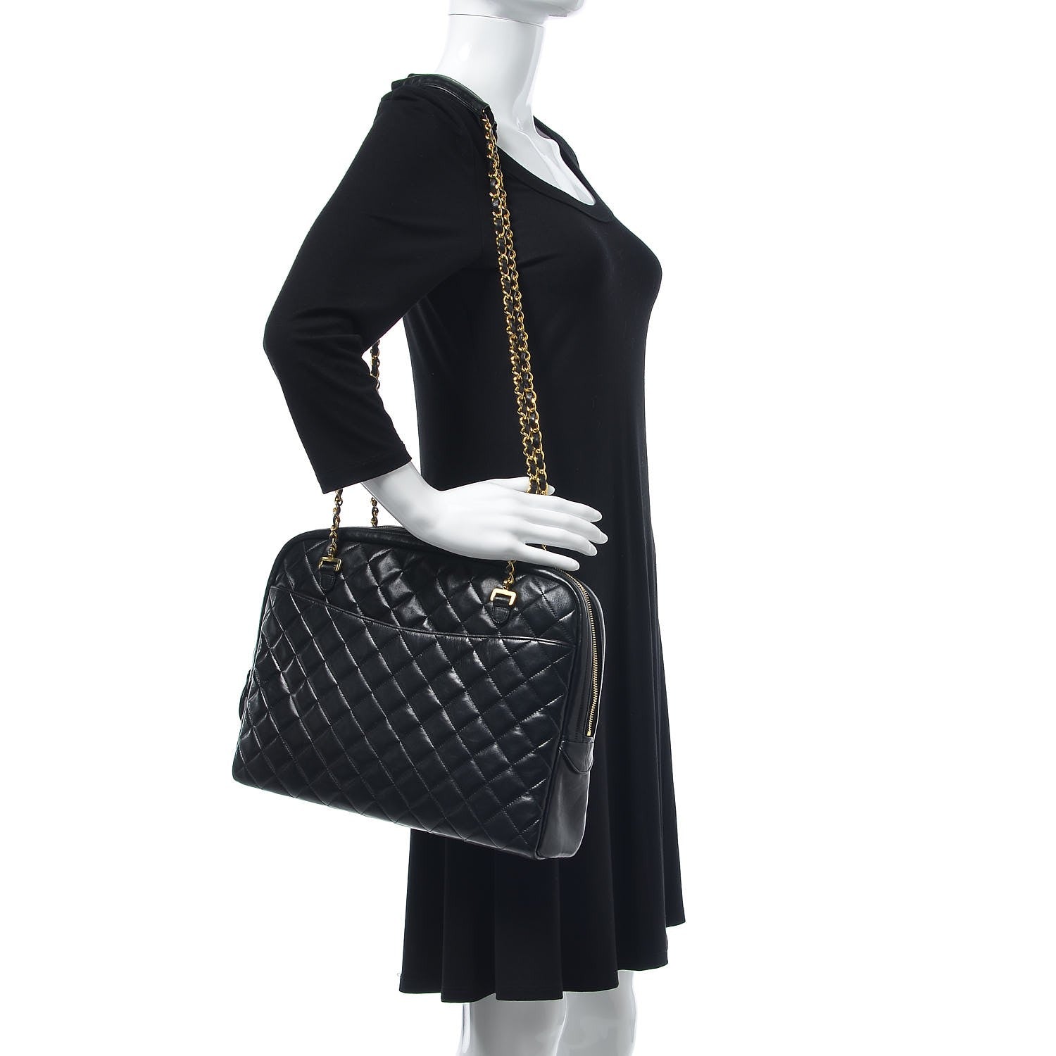 Chanel Lambskin Quilted Shoulder Bag Black 2 of 9