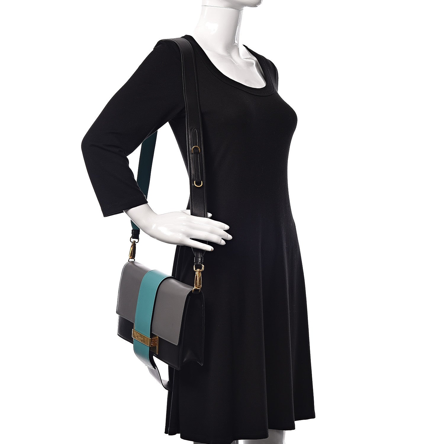 Prada City Calf Ribbon Bag Marmo Black Giada 2 of 13