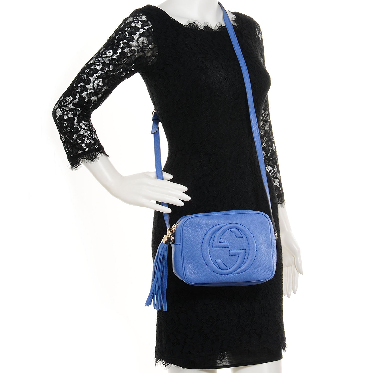 Gucci Pebbled Calfskin Small Soho Disco Bag Periwinkle 2 of 7
