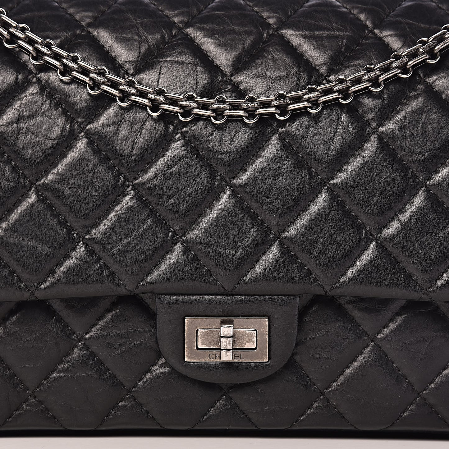 Aged Calfskin Quilted 2.55 Reissue 226 Flap Black