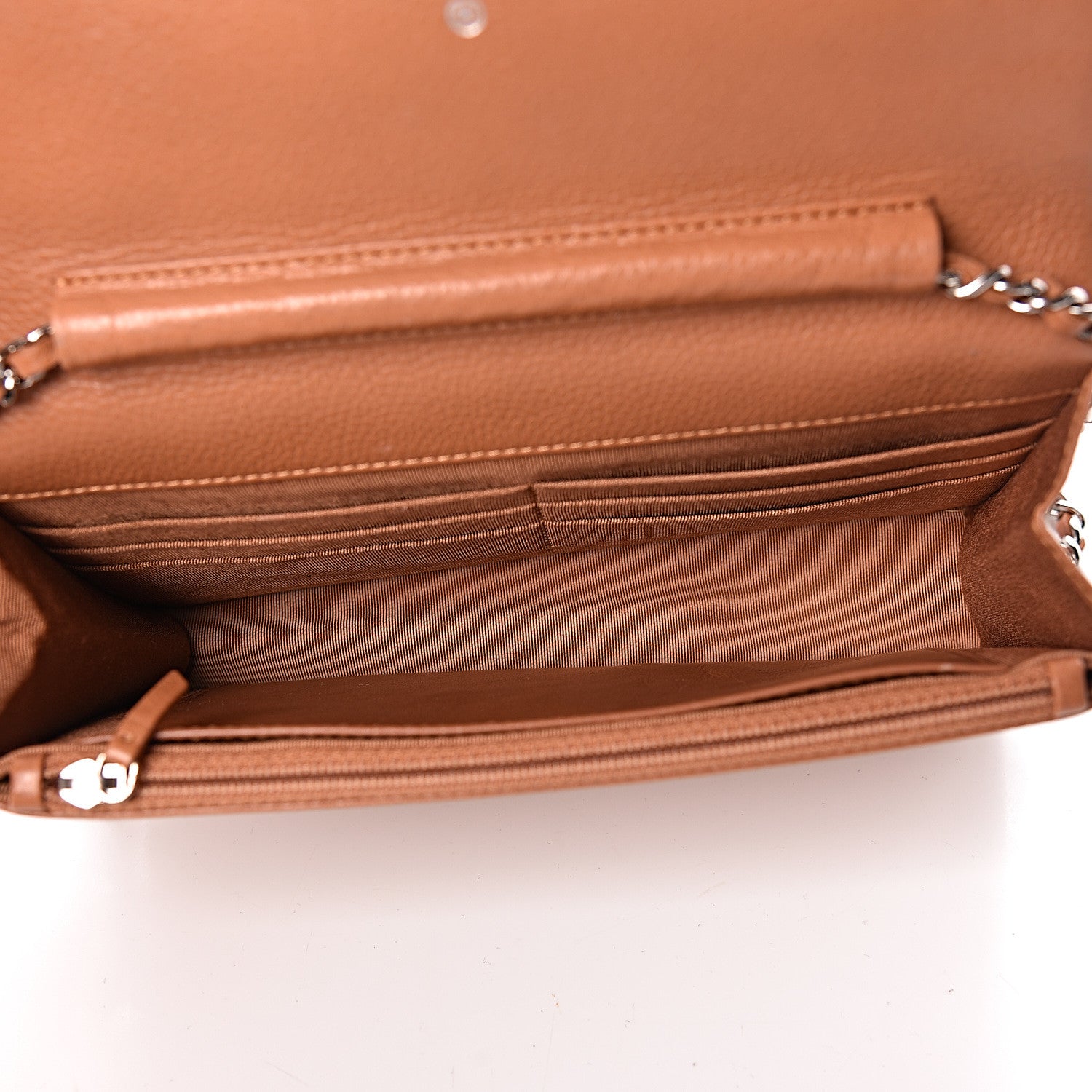 Chanel Caviar Quilted Wallet On Chain WOC Dark Beige 5 of 11