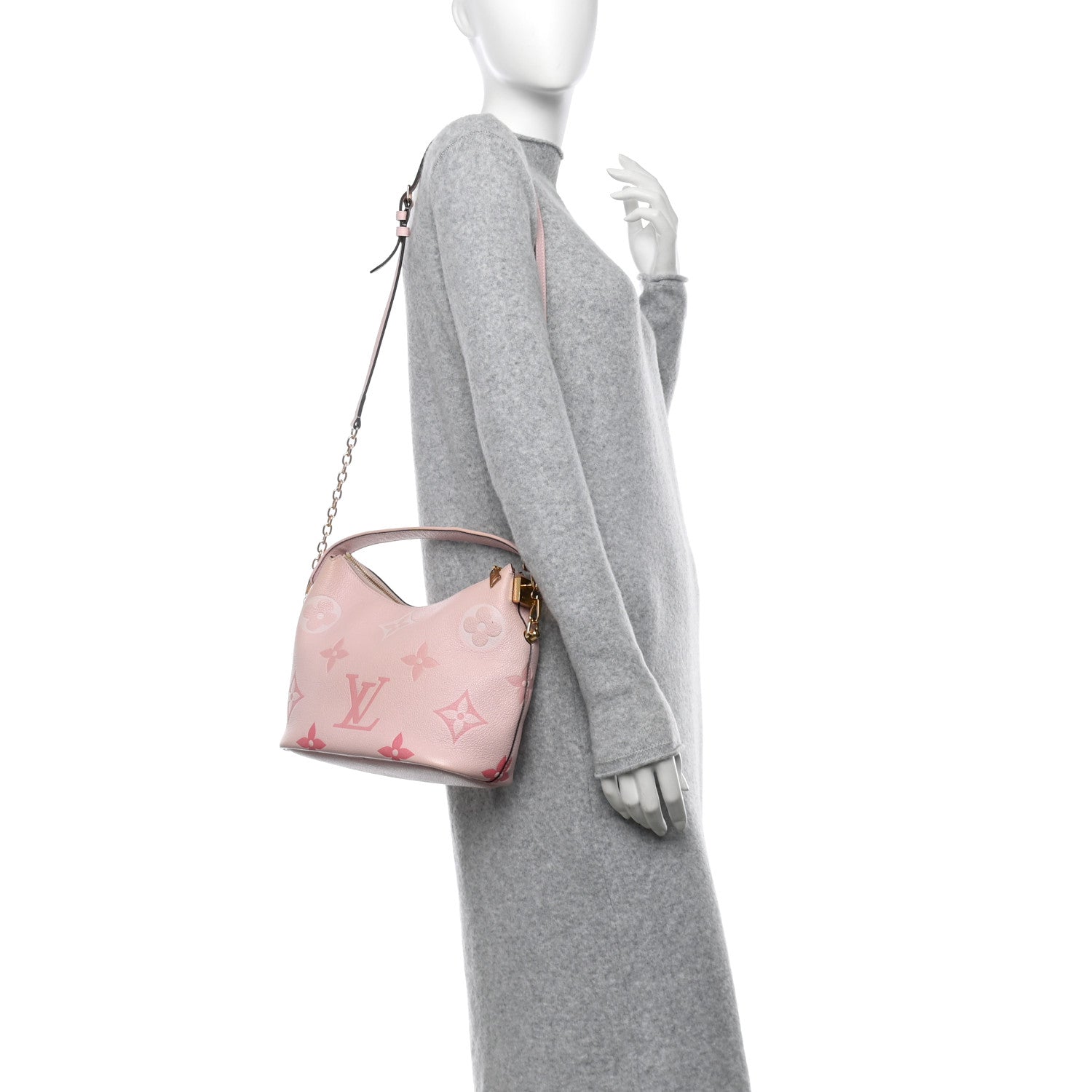 Louis Vuitton Empreinte Monogram Giant By The Pool Marshmallow Hobo PM Bouton De Rose 2 of 10