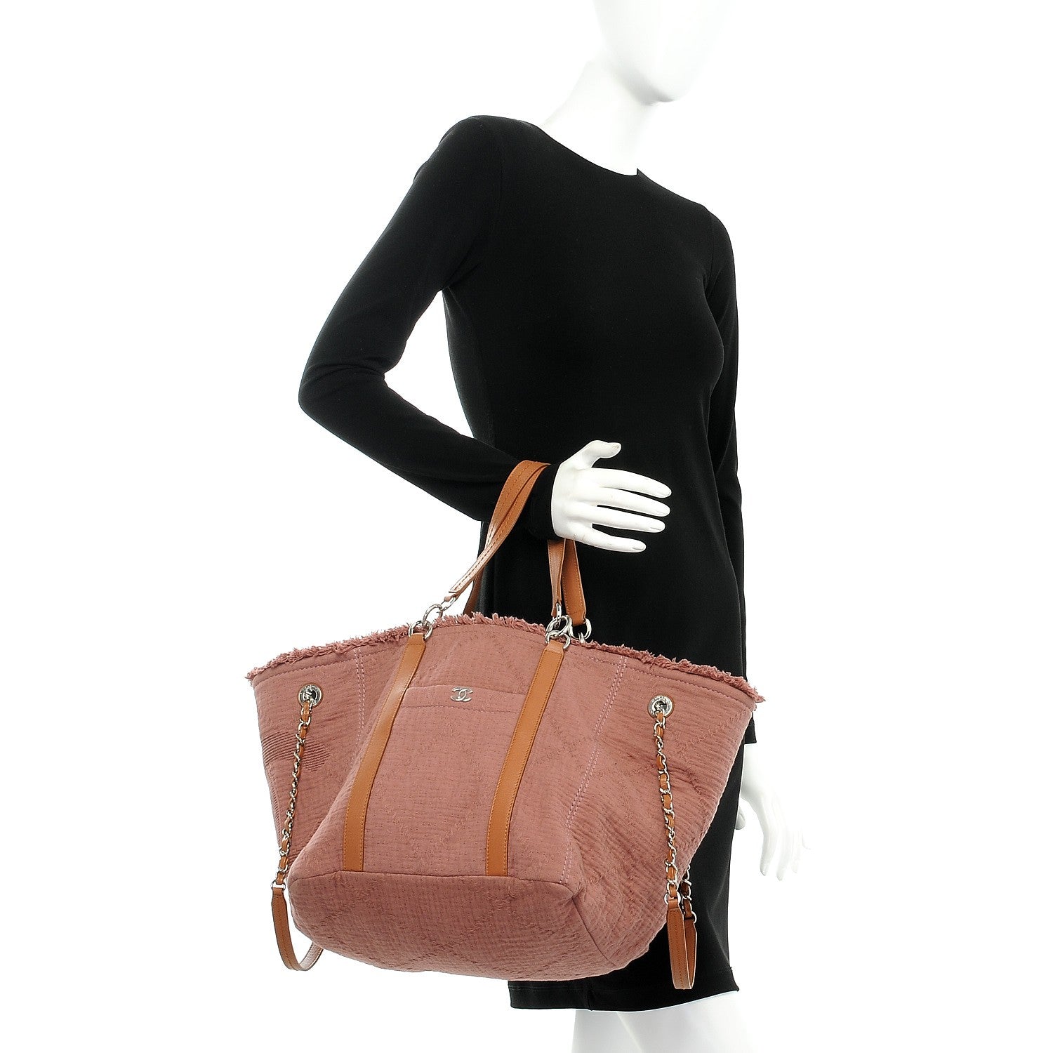 Chanel Canvas Small Double Face Tote Pink 3 of 8