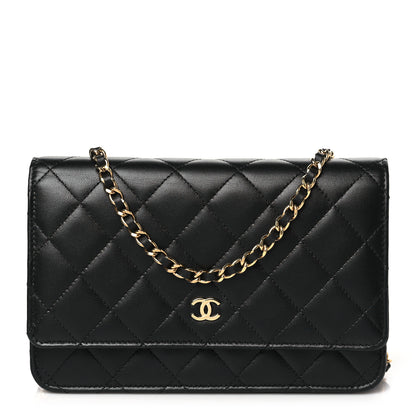 Chanel Lambskin Quilted Wallet On Chain WOC Black 1 of 11