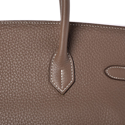 Hermes Taurillon Clemence Birkin 35 Etoupe 29 of 32