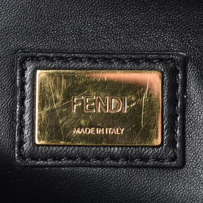 Fendi Vitello Seta Shiny Nappa Medium Peekaboo Iconic Satchel Black 6 of 11