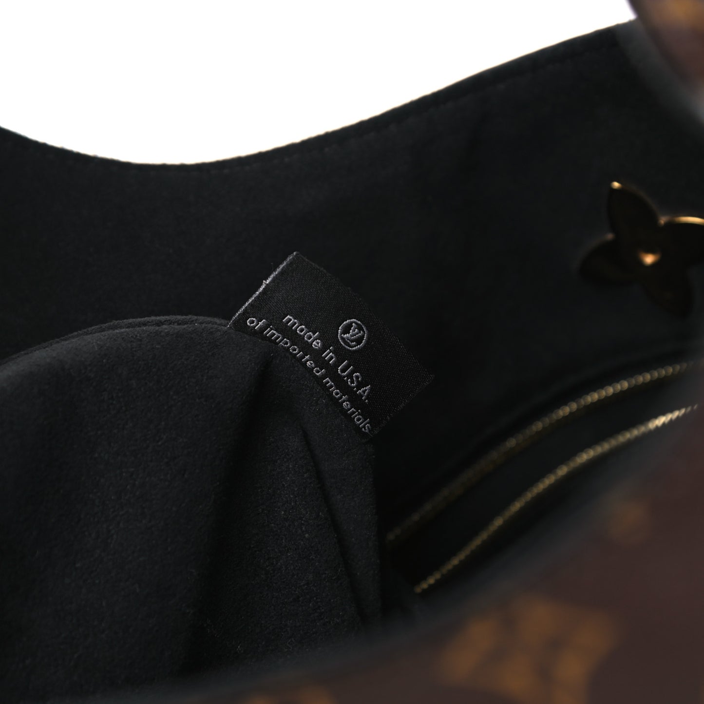 Monogram Flower Hobo Black