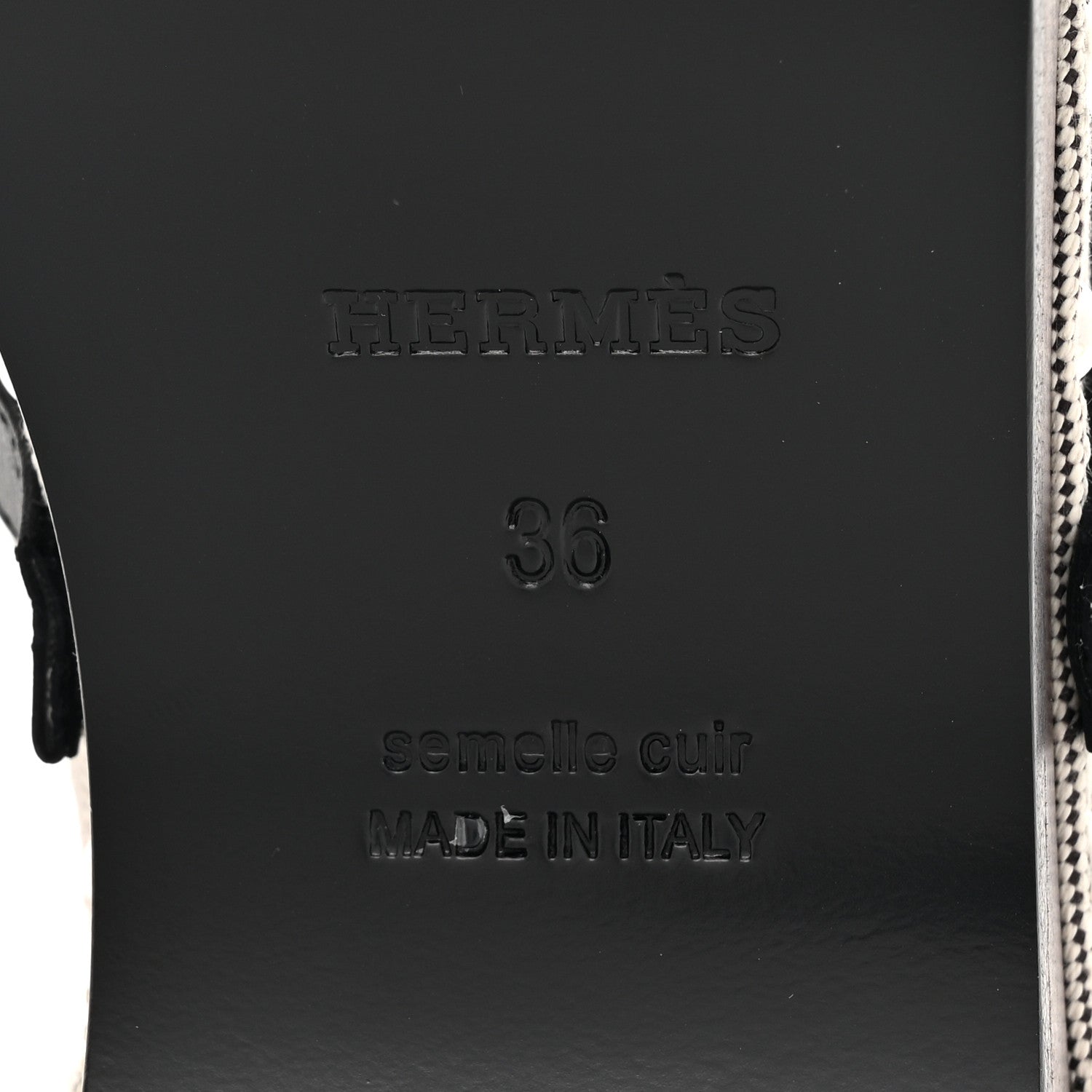 Hermes H Canvas Calfskin Carlotta Mules 36 Prunoir Black 6 of 10