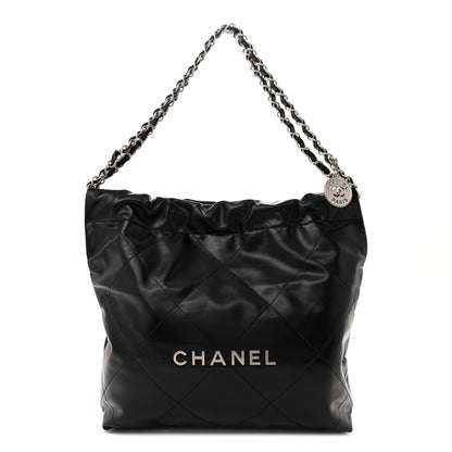 Chanel Shiny Calfskin Quilted Small Chanel 22 Black 1 of 12