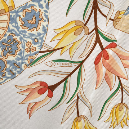 Hermes Silk Fleurs et Papillons de Tissus Scarf 90 4 of 6