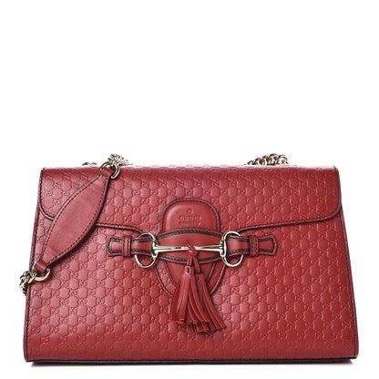 Gucci Microguccissima Medium Emily Chain Shoulder Bag Red 1 of 7