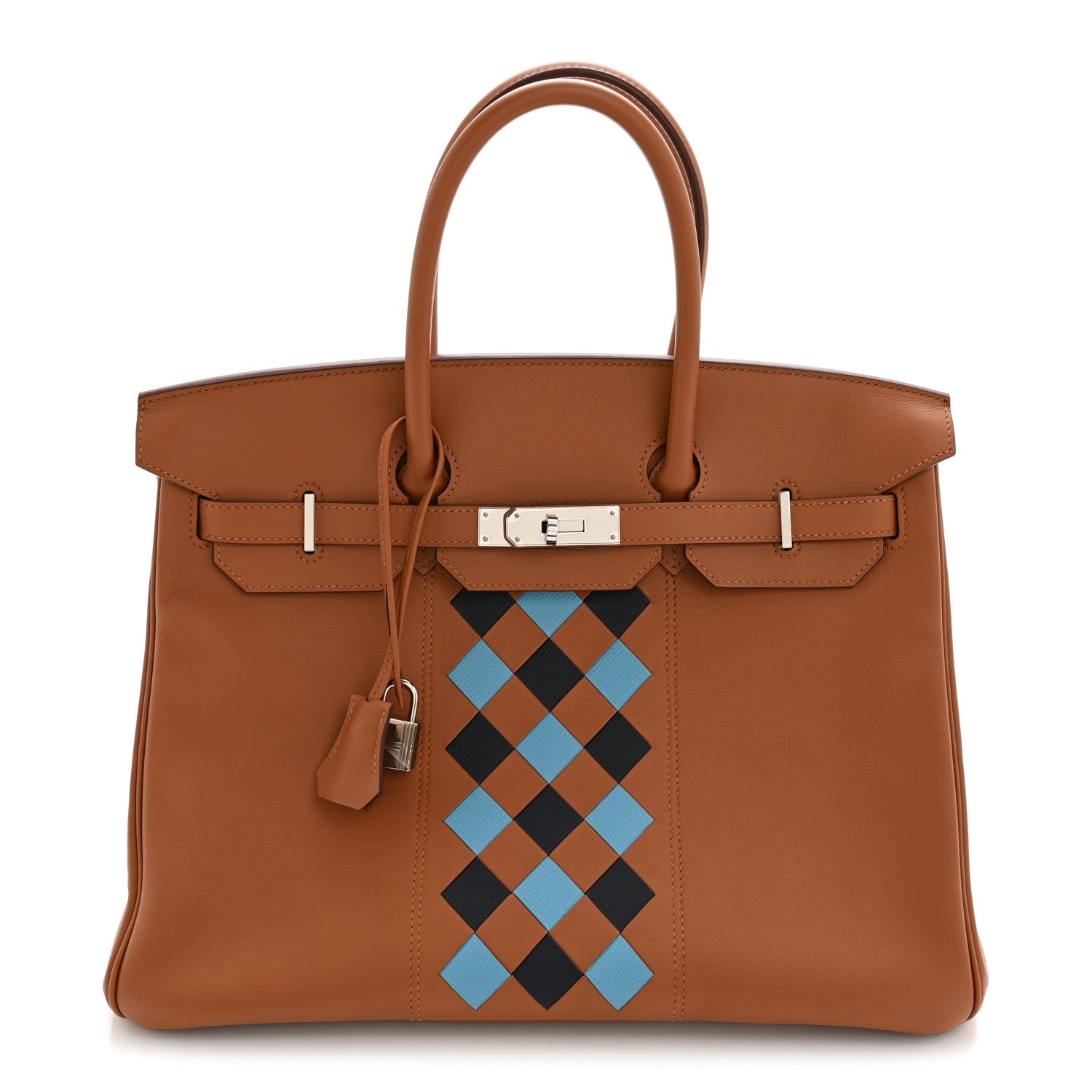 Hermes Swift Epsom Tressage Birkin 35 Gold Bleu de Nord Bleu Indigo 1 of 11