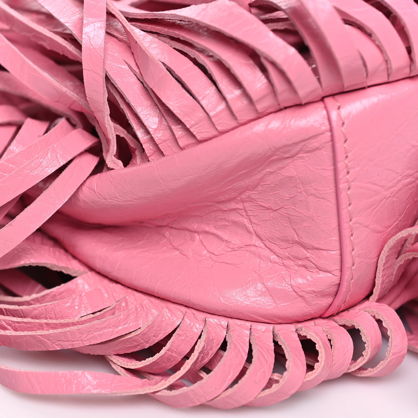 Agneau Arena Le Cagole Fringe Shoulder Bag XS Sweet Pink