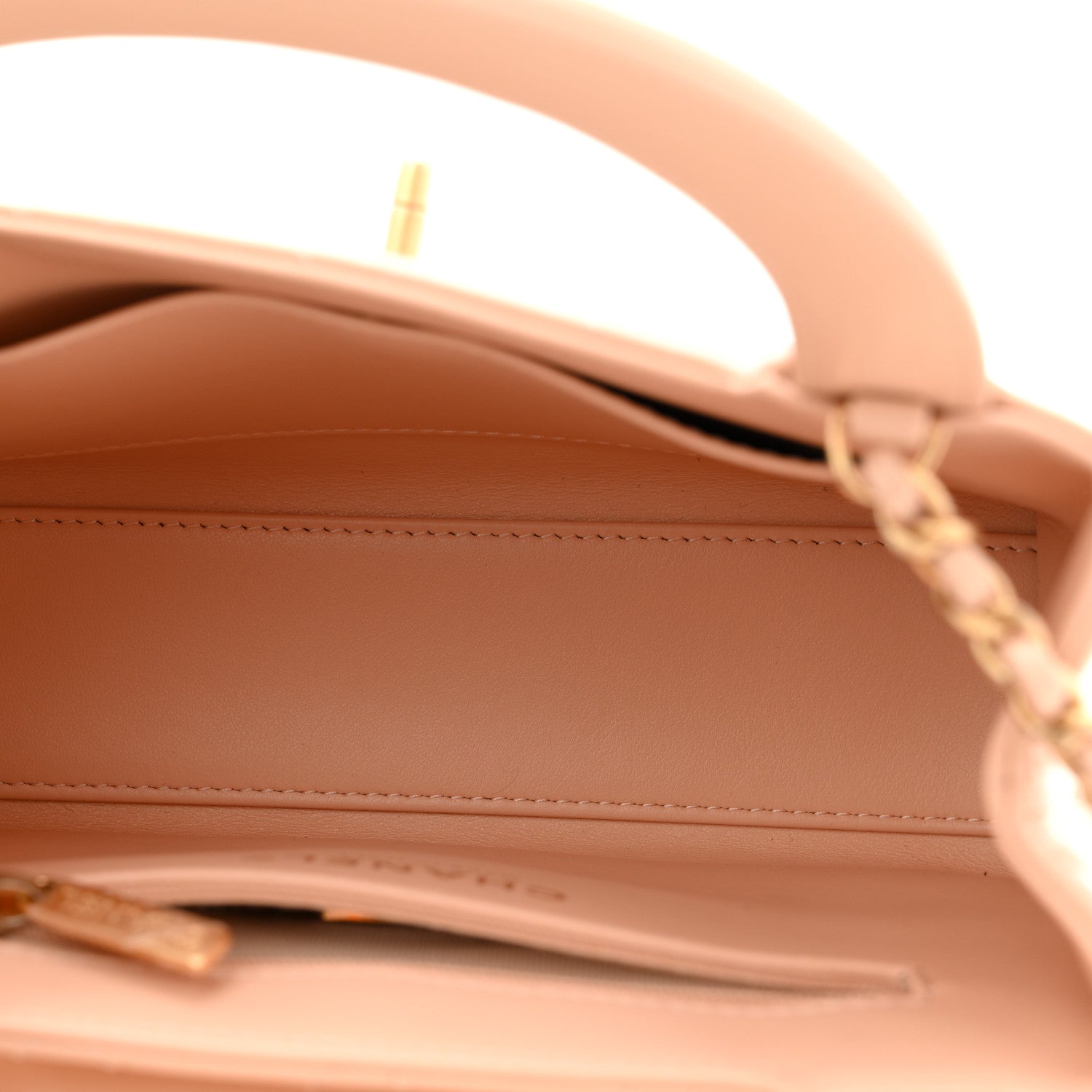 Chanel Shiny Aged Calfskin Quilted Nano Kelly Shopper Beige Beige 5 of 10