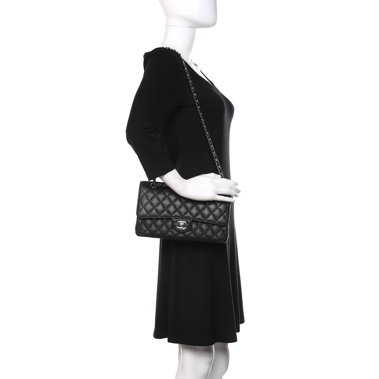 Chanel Caviar Quilted Medium Double Flap Black 3 of 12