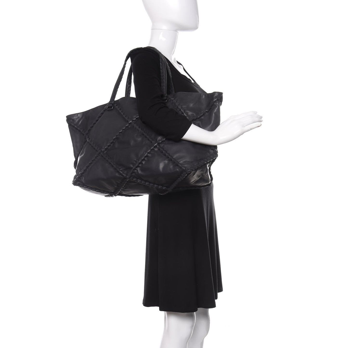 Calfskin Intrecciato Diamond Tote Ardoise