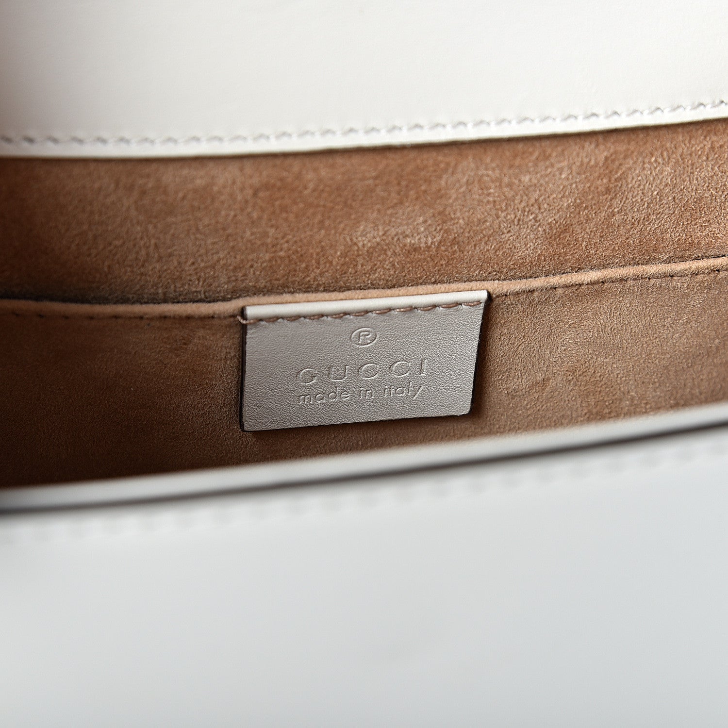 Gucci Calfskin Mini Sylvie Top Handle Bag White 5 of 12