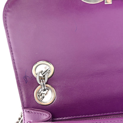 Salvatore Ferragamo Calfskin Quilted Gancini Small Flap Bag Purple 10 of 10