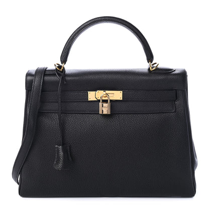 Hermes Taurillon Clemence Kelly Retourne 32 Black 1 of 12